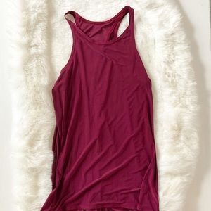 Onzie Hot Yoga Maroon 3109 Tie Back Flowy Tank Top